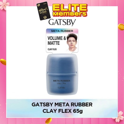 GATSBY Meta Rubber Clay Flex (Creates Long Lasting Volume To Your Hair With Its High Holding Power And Matte Texture) 65g