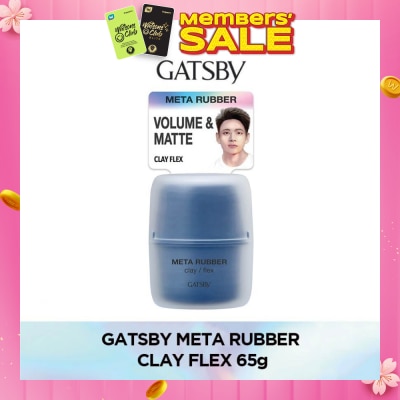 GATSBY Meta Rubber Clay Flex (Creates Long Lasting Volume To Your Hair With Its High Holding Power And Matte Texture) 65g