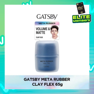 GATSBY Meta Rubber Clay Flex (Creates Long Lasting Volume To Your Hair With Its High Holding Power And Matte Texture) 65g