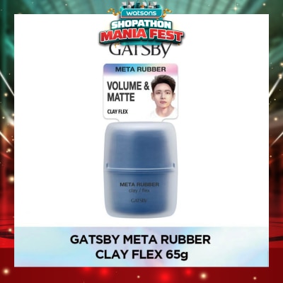 GATSBY - Meta Rubber Clay Flex (Creates Long Lasting Volume To Your Hair With Its High Holding Power And Matte Texture) 65g