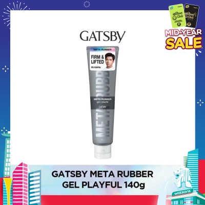 GATSBY Meta Rubber Gel Playful (Creates A Long Lasting Firm And Lifted Hairdo That Is Easy For The Everyday Consumer To Style With) 140g