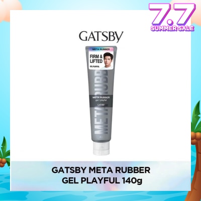 GATSBY Meta Rubber Gel Playful (Creates A Long Lasting Firm And Lifted Hairdo That Is Easy For The Everyday Consumer To Style With) 140g