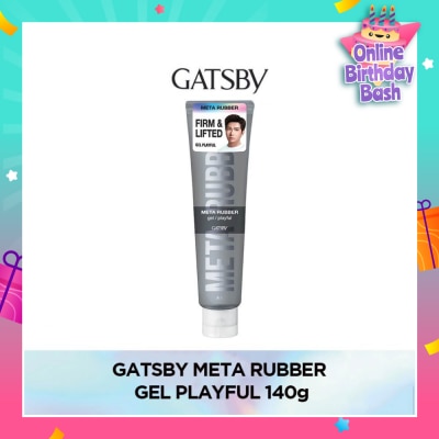 GATSBY Meta Rubber Gel Playful (Creates A Long Lasting Firm And Lifted Hairdo That Is Easy For The Everyday Consumer To Style With) 140g