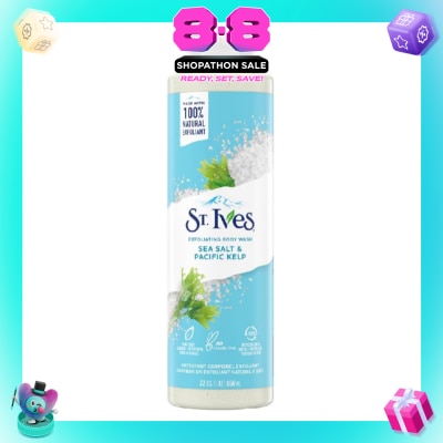 ST IVES - Exfoliating Body Wash Sea Salt And Pacific Kelp (100% Natural Exfoliating Walnut Shell, Sea Salt And Kelp Extracts) 650ml