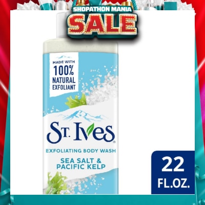 ST IVES - Exfoliating Body Wash Sea Salt And Pacific Kelp (100% Natural Exfoliating Walnut Shell, Sea Salt And Kelp Extracts) 650ml