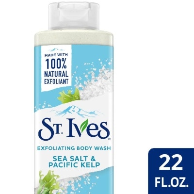 ST IVES Exfoliating Body Wash Sea Salt And Pacific Kelp (100% Natural Exfoliating Walnut Shell, Sea Salt And Kelp Extracts) 650ml