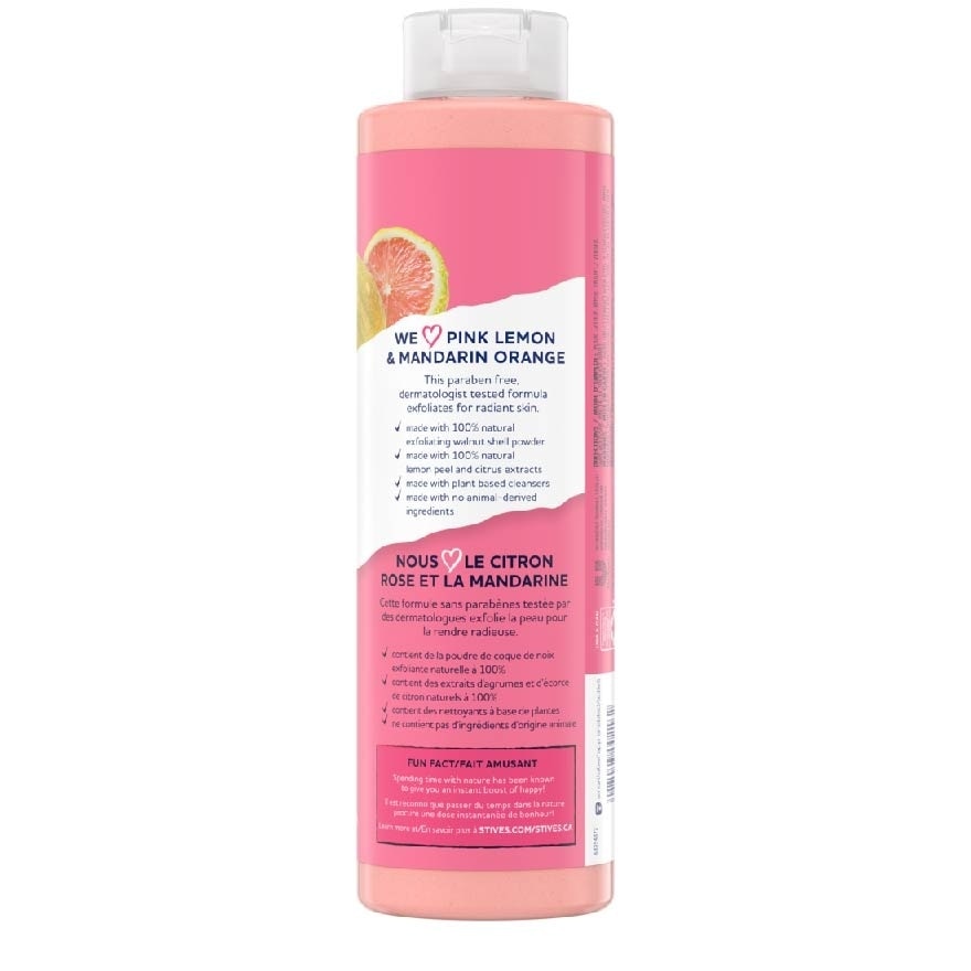 Exfoliating Body Wash Pink Lemon And Mandarin Orange (100% Natural Exfoliating Walnut Shell, Lemon Peel And Citrus Extracts) 650ml