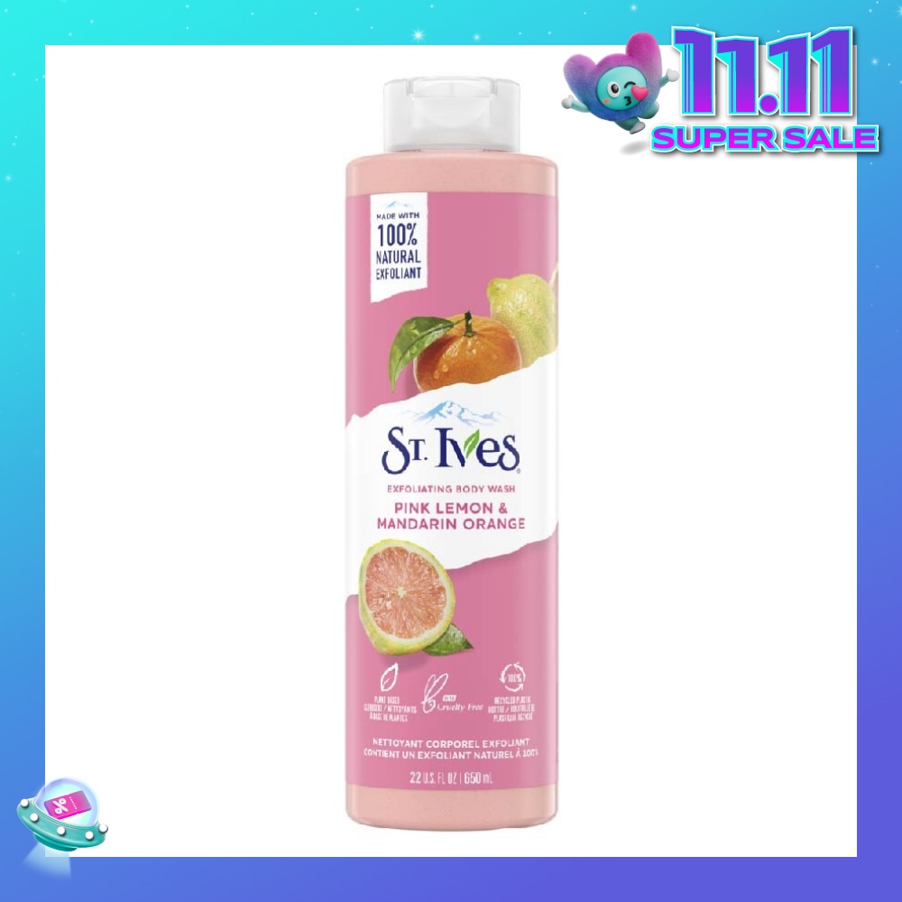 Exfoliating Body Wash Pink Lemon And Mandarin Orange (100% Natural Exfoliating Walnut Shell, Lemon Peel And Citrus Extracts) 650ml