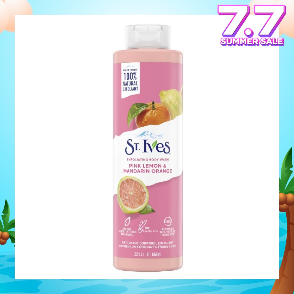 Exfoliating Body Wash Pink Lemon And Mandarin Orange (100% Natural Exfoliating Walnut Shell, Lemon Peel And Citrus Extracts) 650ml