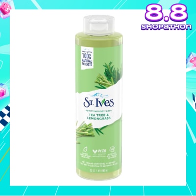 ST IVES Purifying Body Wash Tea Tree And Lemongrass (100% Natural Tea Tree And Lemongrass Extracts) 650ml
