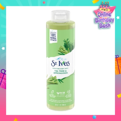 ST IVES Purifying Body Wash Tea Tree And Lemongrass (100% Natural Tea Tree And Lemongrass Extracts) 650ml