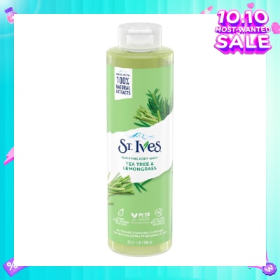 ST IVES Purifying Body Wash Tea Tree And Lemongrass (100% Natural Tea Tree And Lemongrass Extracts) 650ml