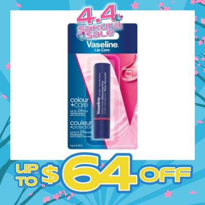 VASELINE - Lip Care Colour And Care Blooming Pink (24 Hrs Of Moisturization And A Hint Of Natural Colour With Manuka Honey) 3g