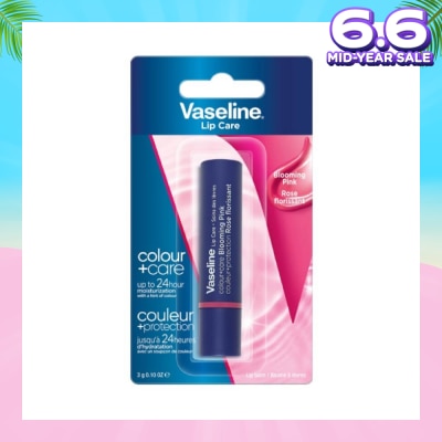 VASELINE Lip Care Colour And Care Blooming Pink (24 Hrs Of Moisturization And A Hint Of Natural Colour With Manuka Honey) 3g