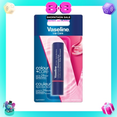 VASELINE - Lip Care Colour And Care Blooming Pink (24 Hrs Of Moisturization And A Hint Of Natural Colour With Manuka Honey) 3g