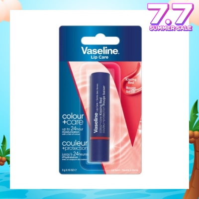 VASELINE Lip Care Colour And Care Kissing Red (24Hrs Of Moisturization And A Hint Of Natural Colour With Manuka Honey) 3g