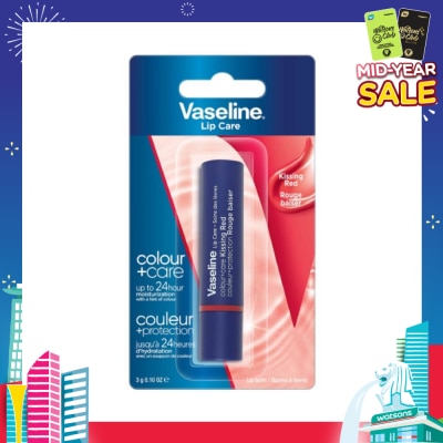 VASELINE Lip Care Colour And Care Kissing Red (24Hrs Of Moisturization And A Hint Of Natural Colour With Manuka Honey) 3g