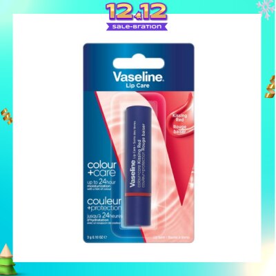 VASELINE Lip Care Colour And Care Kissing Red (24Hrs Of Moisturization And A Hint Of Natural Colour With Manuka Honey) 3g