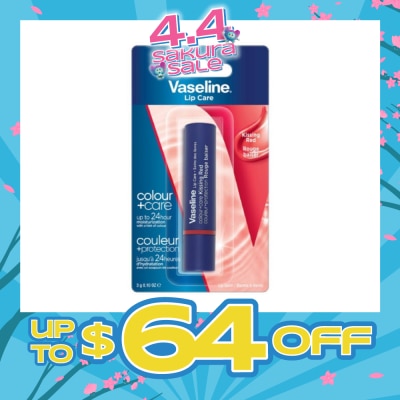 VASELINE - Lip Care Colour And Care Kissing Red (24Hrs Of Moisturization And A Hint Of Natural Colour With Manuka Honey) 3g