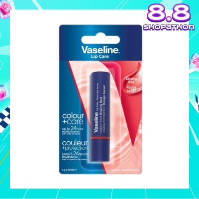 VASELINE Lip Care Colour And Care Kissing Red (24Hrs Of Moisturization And A Hint Of Natural Colour With Manuka Honey) 3g