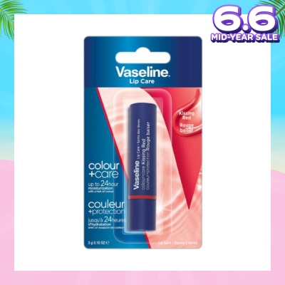 VASELINE Lip Care Colour And Care Kissing Red (24Hrs Of Moisturization And A Hint Of Natural Colour With Manuka Honey) 3g