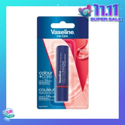 VASELINE Lip Care Colour And Care Kissing Red (24Hrs Of Moisturization And A Hint Of Natural Colour With Manuka Honey) 3g