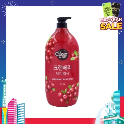 SHOWERMATE Cranberry Body Wash (Long Lasting Scent, Clean And Moist Skin With Rich And Creamy Foam) 1.2Kg