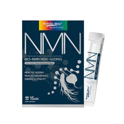 HOLISTIC WAY - Bio-NMN Men 400mg For Healthy Ageing, Muscle Endurance, Energy, and Vitality 3.5g x 15s