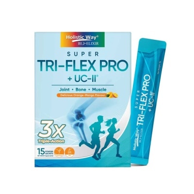 HOLISTIC WAY Super Tri Flex Pro + UC II Orange Mango Flavor 3g x 15s image