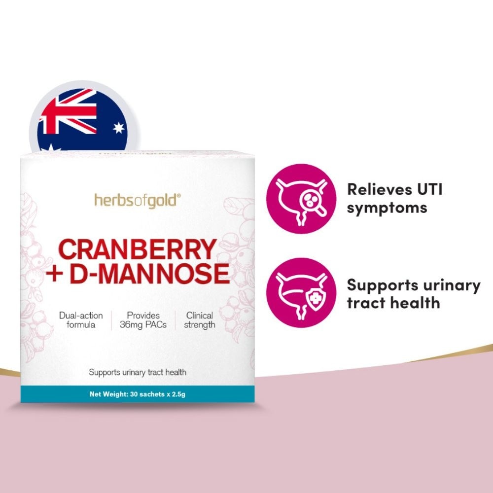 Cranberry+D-Mannose Fast-Melt Powder Sachets for Urinary Tract Health 30s x 2.5g