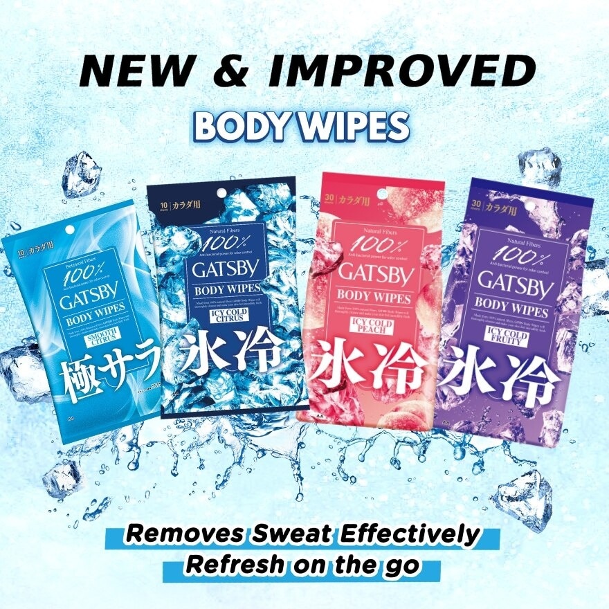 Ice Type Deodorant Body Wipes (Ice Fruity), Remove Sweat, Stickiness And Dirt Effectively 30s