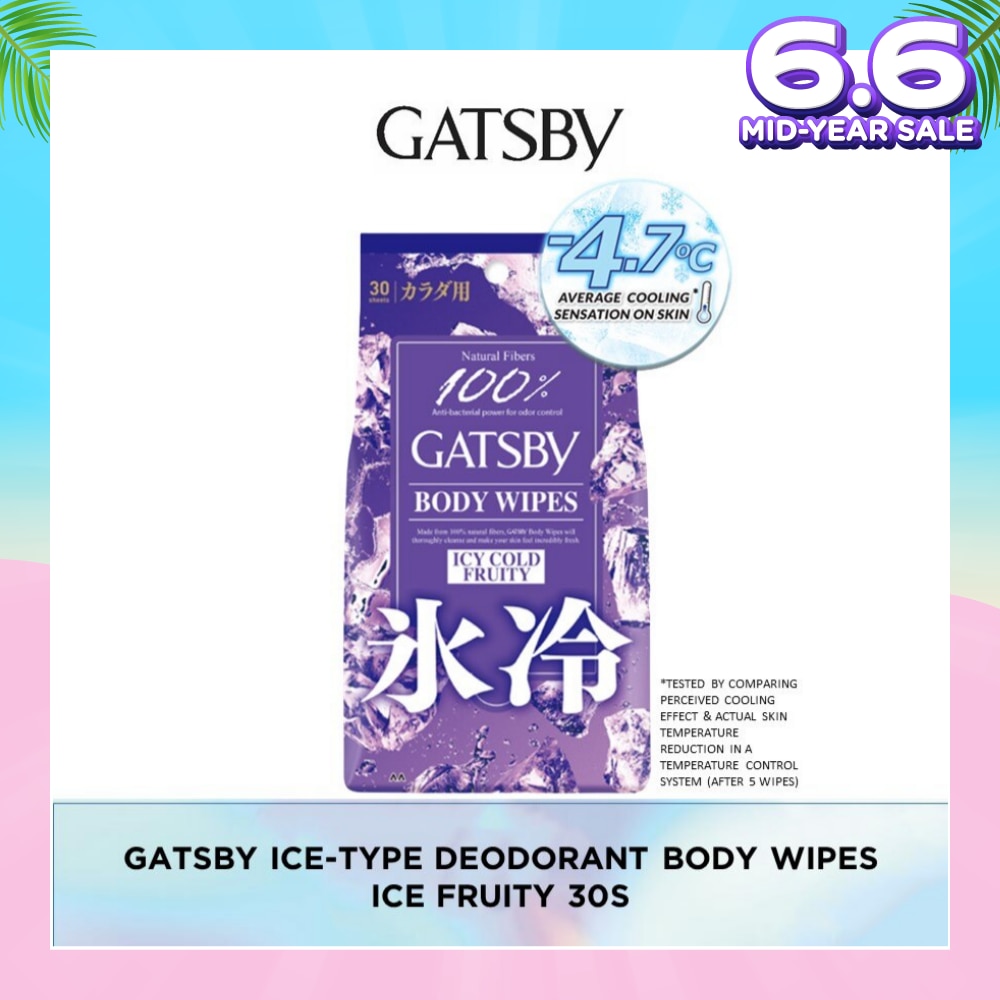 Ice Type Deodorant Body Wipes (Ice Fruity), Remove Sweat, Stickiness And Dirt Effectively 30s