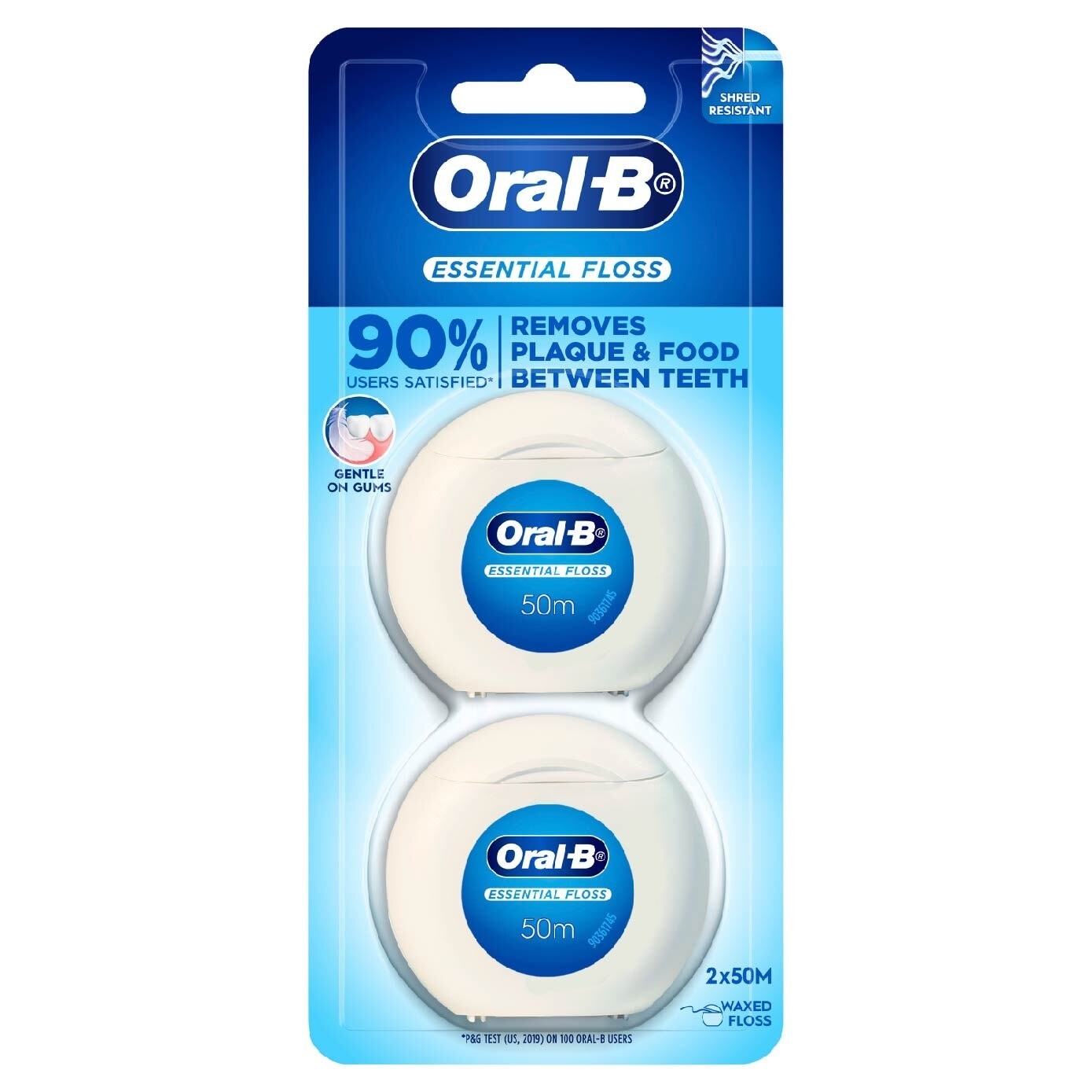 Oral-B EssentialFloss Waxed Dental Floss 50m x2