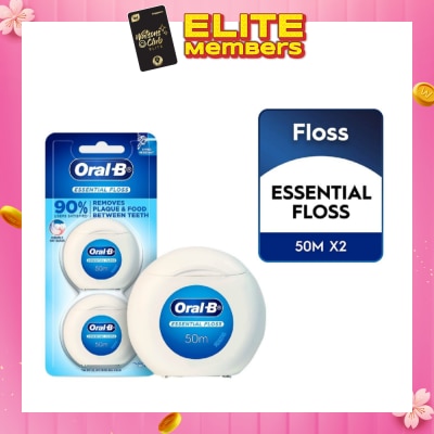 ORAL-B Oral-B EssentialFloss Waxed Dental Floss 50m x2