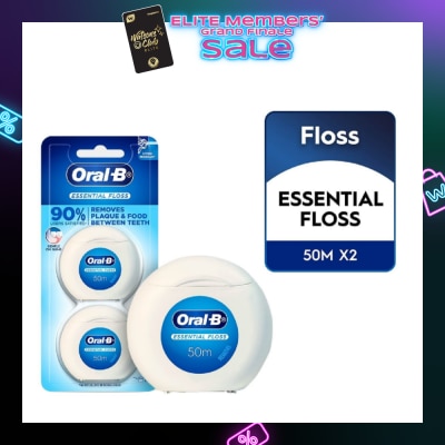 ORAL-B Oral-B EssentialFloss Waxed Dental Floss 50m x2