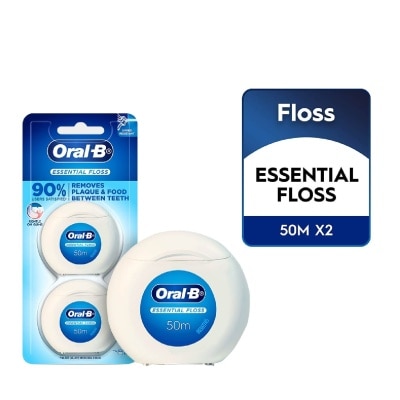 ORAL-B Oral-B EssentialFloss Waxed Dental Floss 50m x2