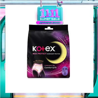 KOTEX Overnight Panties Sleepwell 360° Anti Leakage Protection Size S M 2s image