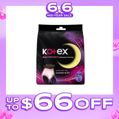 KOTEX - Overnight Panties Sleepwell 360° Anti Leakage Protection Size S-M 2s