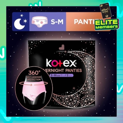 KOTEX Overnight Panties Sleepwell 360° Anti Leakage Protection Size S-M 2s