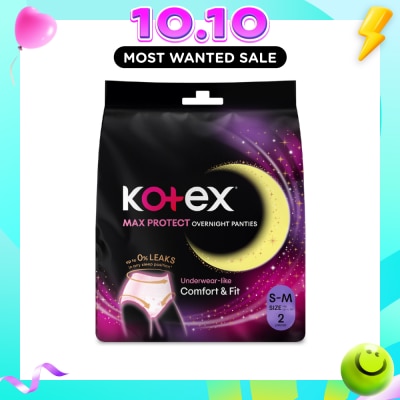 KOTEX Overnight Panties Sleepwell 360° Anti Leakage Protection Size S M 2s image
