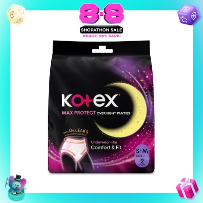 KOTEX - Overnight Panties Sleepwell 360° Anti Leakage Protection Size S-M 2s
