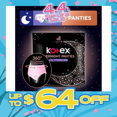 KOTEX - Overnight Panties Sleepwell 360° Anti Leakage Protection Size S-M 2s