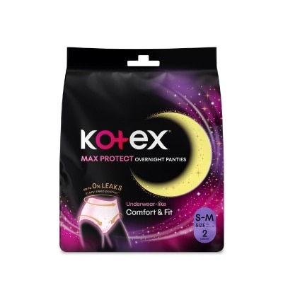 KOTEX - Overnight Panties Sleepwell 360° Anti Leakage Protection Size S-M 2s