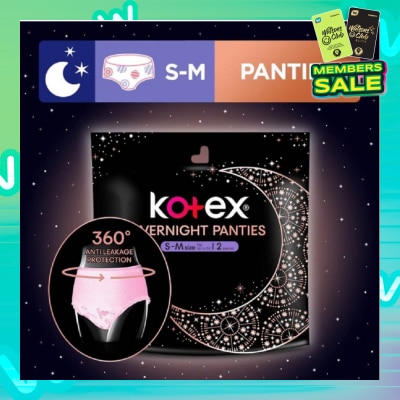 KOTEX Overnight Panties Sleepwell 360° Anti Leakage Protection Size S-M 2s