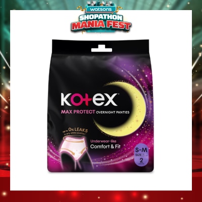 KOTEX - Overnight Panties Sleepwell 360° Anti Leakage Protection Size S-M 2s