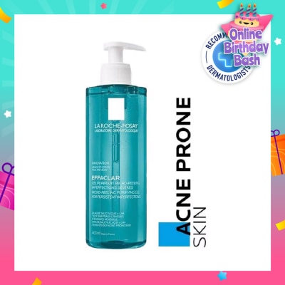 LA ROCHE-POSAY Effaclar Micropeeling Gel Cleanser (with Salicylic Acid for Face & Body Acne-Prone Skin) 400ml