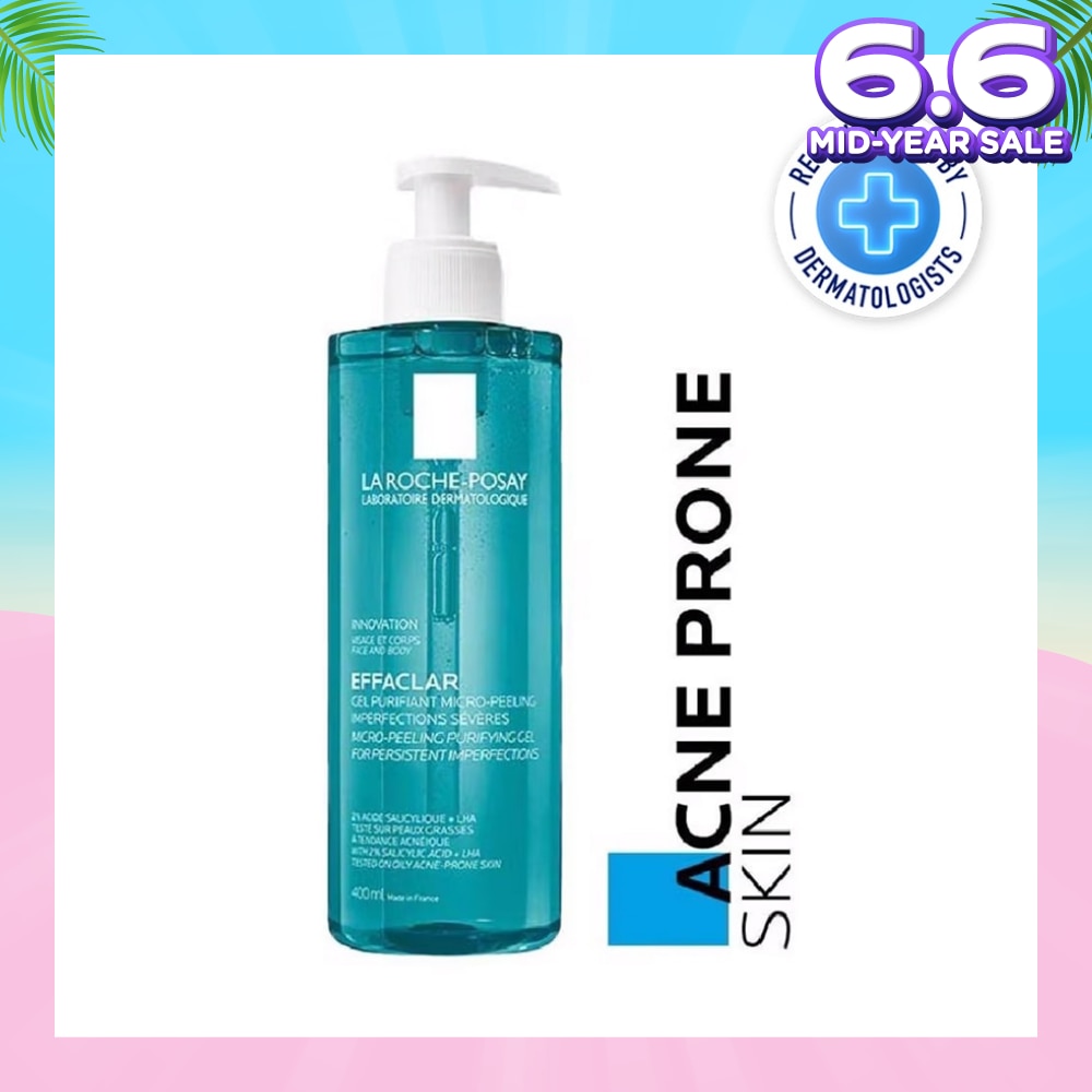 Effaclar Micropeeling Gel Cleanser (with Salicylic Acid for Face & Body Acne-Prone Skin) 400ml