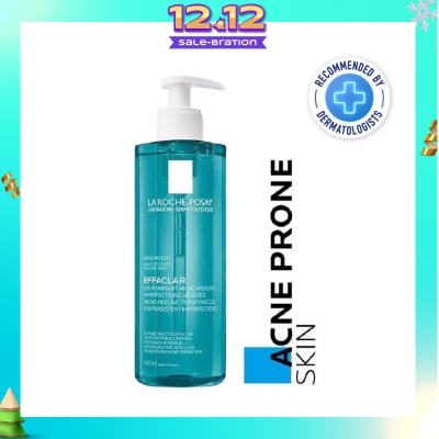 LA ROCHE-POSAY Effaclar Micropeeling Gel Cleanser (with Salicylic Acid for Face & Body Acne-Prone Skin) 400ml