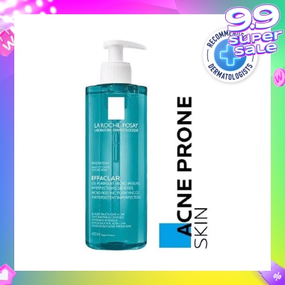 LA ROCHE-POSAY Effaclar Micropeeling Gel Cleanser (with Salicylic Acid for Face & Body Acne-Prone Skin) 400ml