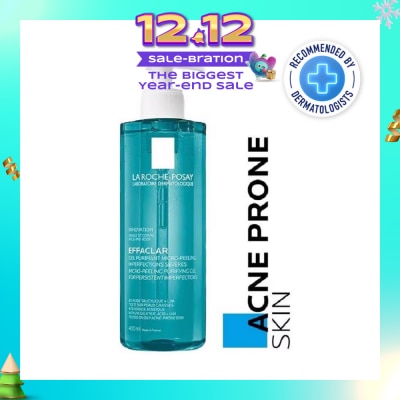 LA ROCHE-POSAY Effaclar Micropeeling Gel Cleanser (with Salicylic Acid for Face & Body Acne-Prone Skin) 400ml